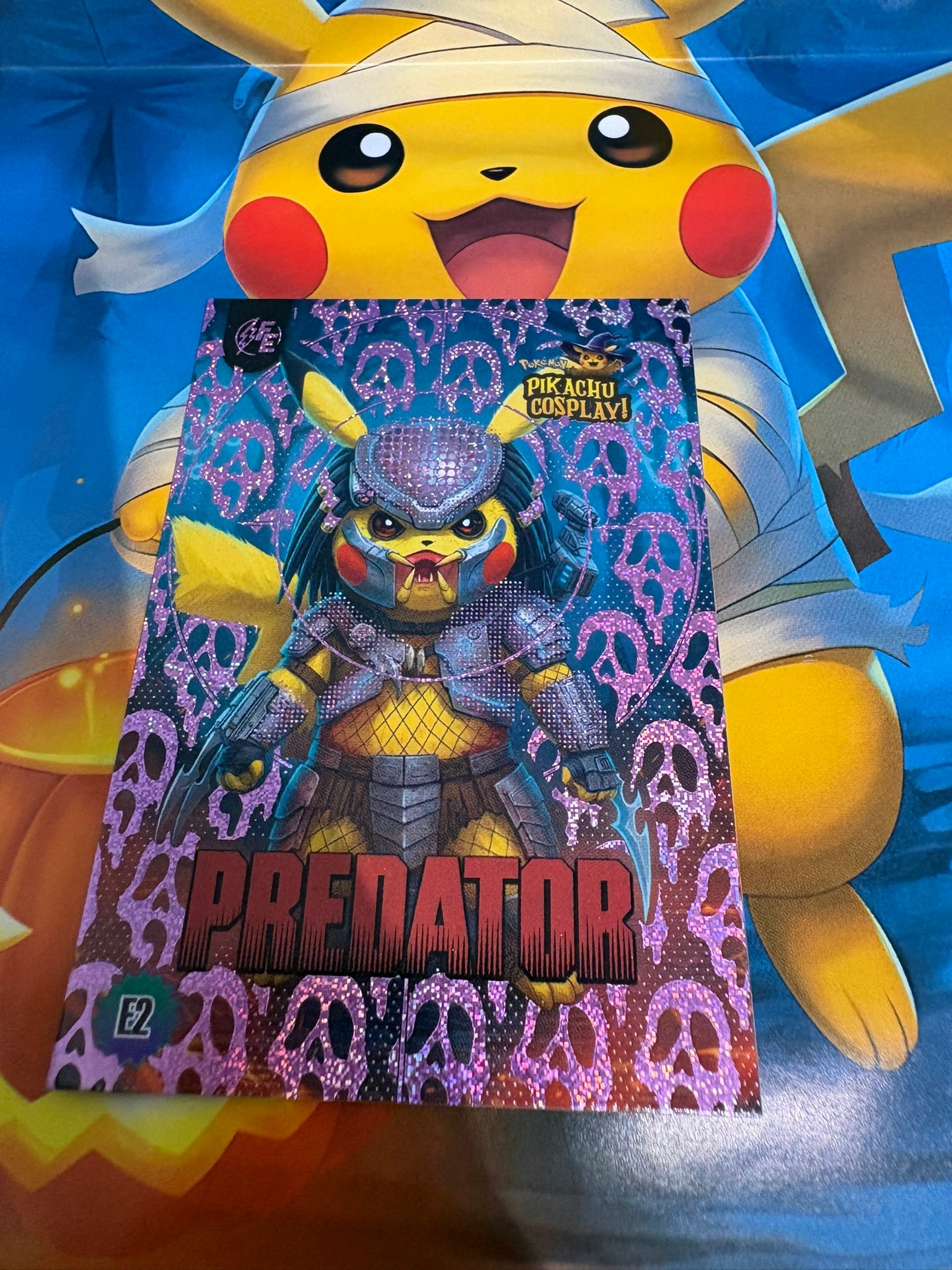 Pikachu Cosplay 1 Horror Hit Card – Predator E2 Fan Art Collector Card