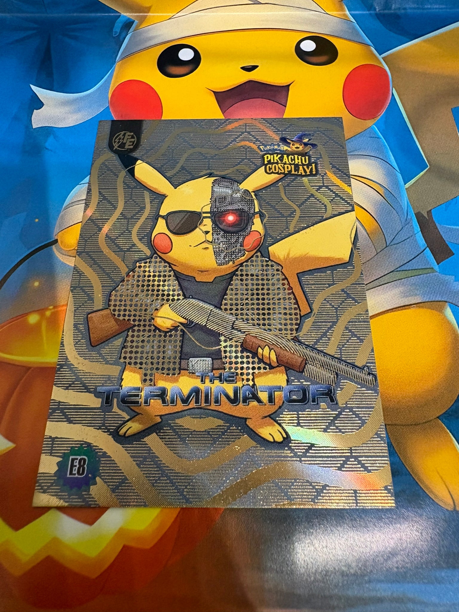 Pikachu Cosplay 1 Horror Hit Card – Terminator Gold E8 Fan Art Collector Card