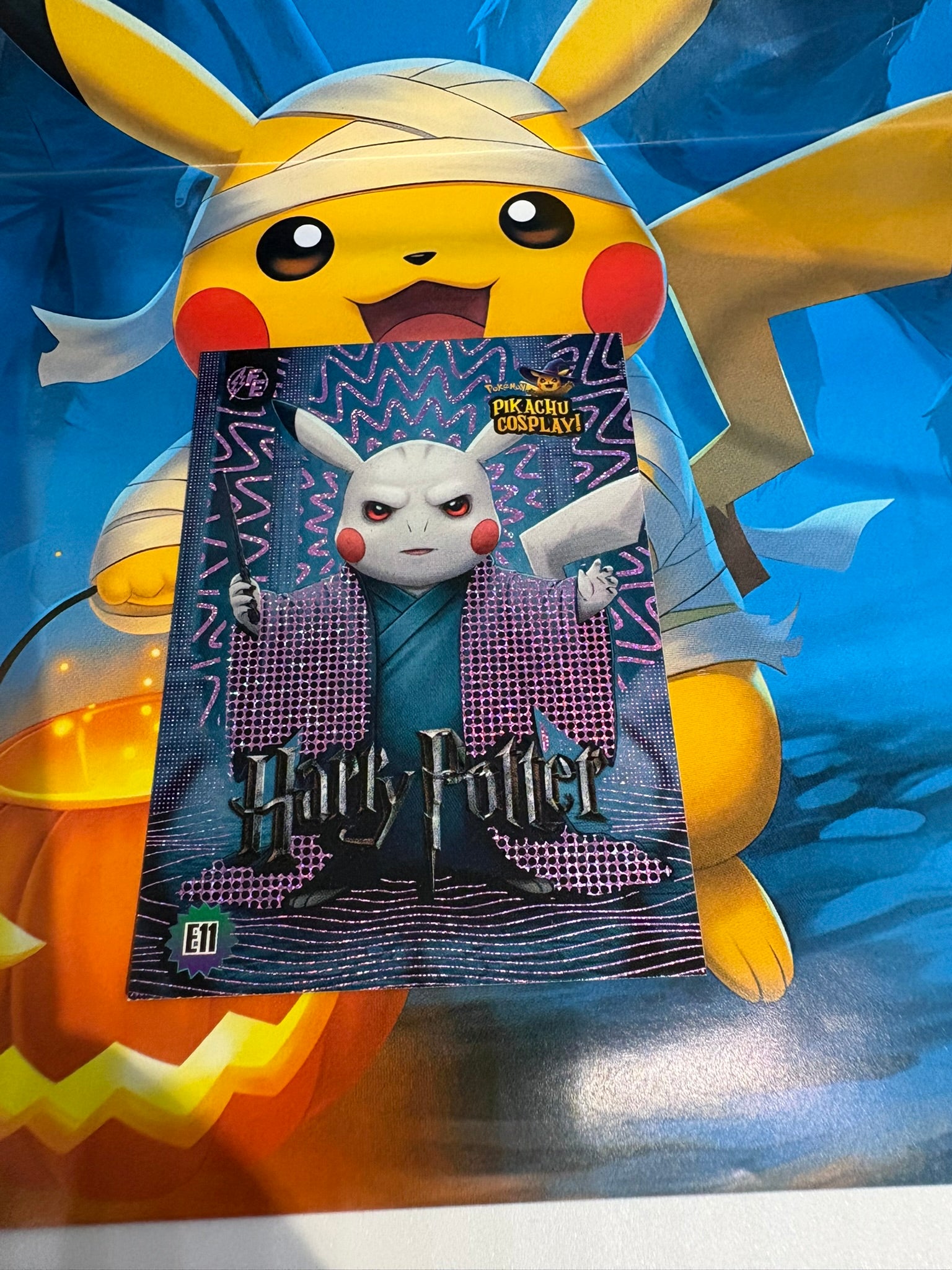 Pikachu Cosplay 1 Horror Hit Card – Harry potter Pink E11 Fan Art Collector Card