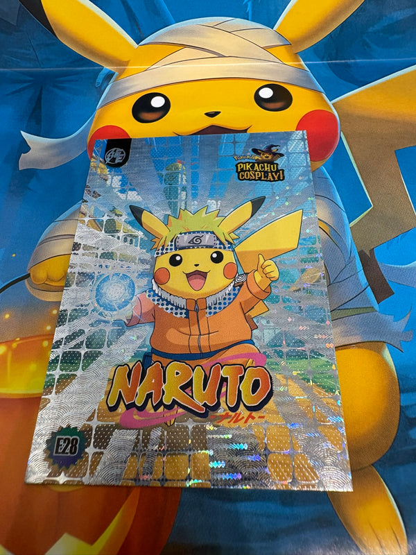 Pikachu Cosplay 1 Horror Hit Card – Naruto Silver E28 Fan Art Collector Card