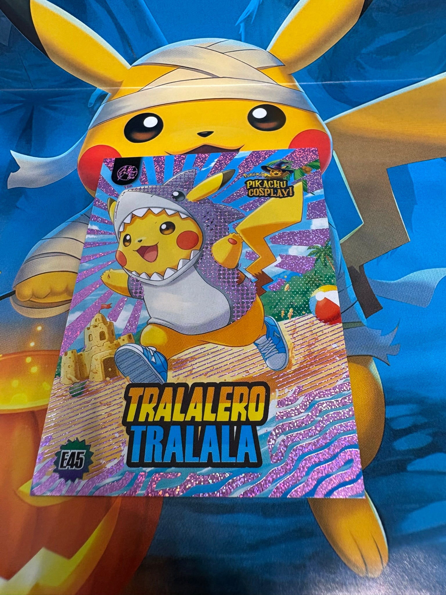 Pikachu Cosplay 1 Horror Hit Card – Tralalero Tralala Pink E45 Fan Art Collector Card