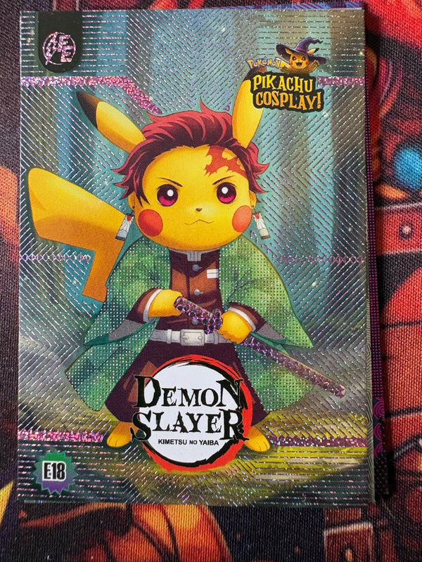 Pikachu Cosplay 1 Horror Hit Card – Demon Slayer Pink E18 Fan Art Collector Card (Copy)