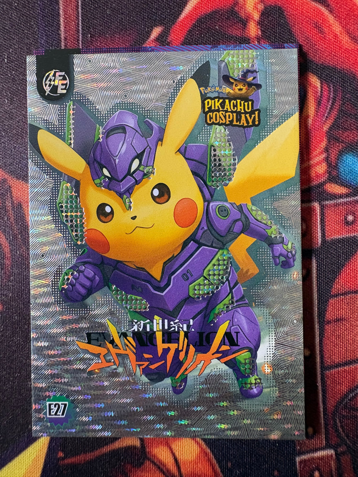 Pikachu Cosplay 1 Horror Hit Card – Evangelion Silver E27 Fan Art Collector Card