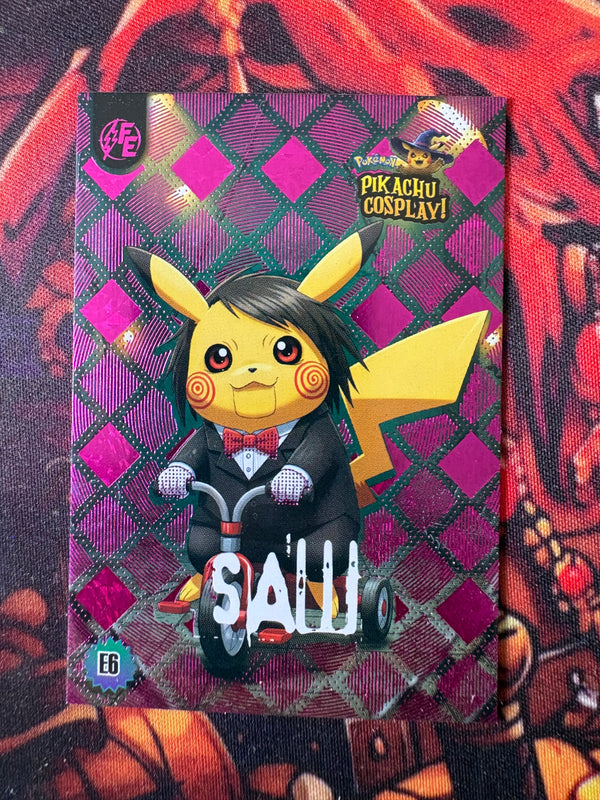 Pikachu Cosplay 1 Horror Hit Card – Saw Pink E6 Fan Art Collector Card