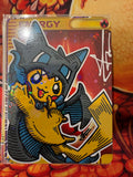 Hand drawn Pikachu Poncho Pokemon Energy Fan Art Cards